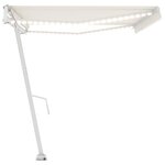 vidaXL Auvent automatique avec capteur de vent et LED 500x300 cm Crème