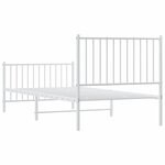 vidaXL Cadre de lit métal sans matelas avec pied de lit blanc 90x200cm