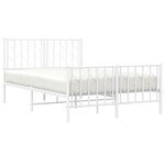 vidaXL Cadre de lit métal sans matelas et pied de lit blanc 120x200 cm