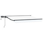 vidaXL Cadre de store manuel avec LEDs Blanc et anthracite 3 x 2 5 m