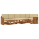 vidaXL Ensemble de canapés d'extérieur 6 pc Naturel et Beige Polyester
