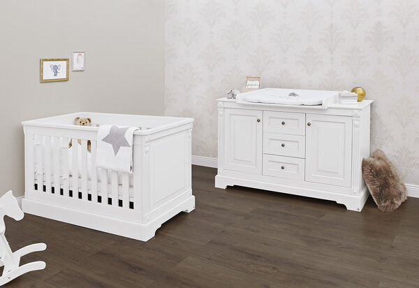 Pinolino Ensemble Economique Emilia 2 pièces  lit de bébé évolutif commode à langer extra large