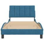 vidaXL Cadre de lit sans matelas Hanko bleu 100x200 cm velours