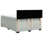 vidaXL Sommier à lattes de lit et matelas Gris clair 160x200cm Velours