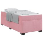 vidaXL Cadre de lit avec matelas Rose 90 x 190 cm tissu