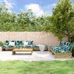 vidaXL Salon de jardin 6 Pièces avec coussins bois de pin imprégné