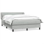 vidaXL Sommier à lattes de lit et matelas gris clair 140x210cm velours
