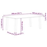 vidaXL Table à manger marron clair bois de chêne massif rectangulaire