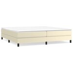 vidaXL Sommier à lattes de lit avec matelas Crème 200x200cm Similicuir