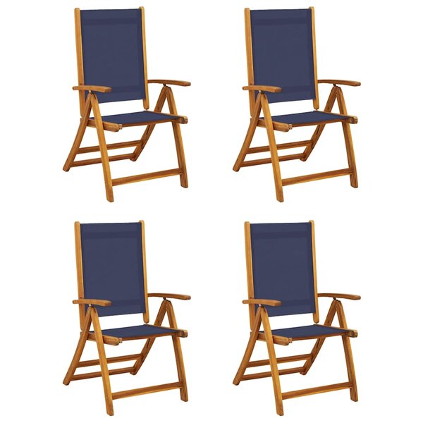 vidaXL Chaises pliables de jardin lot de 4 bois d'acacia et textilène
