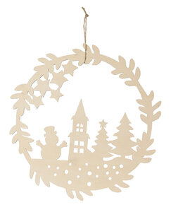 Couronne de Noël en bois 29 cm