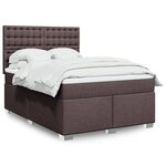vidaXL Sommier à lattes de lit avec matelas Marron foncé 140x200 cm
