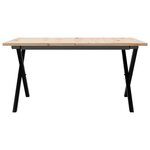 vidaXL Table basse cadre en X 90x90x45 cm bois de pin massif et fonte