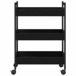 Chariot de cuisine vidaXL en chêne noir 50x30x70 cm en bois d'ingénierie