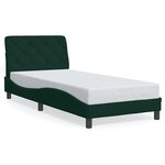 vidaXL Cadre de lit avec LED sans matelas vert foncé 90x200 cm velours