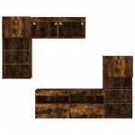 vidaXL Unités murales TV avec LED 5 Pièces chêne fumé bois d'ingénierie