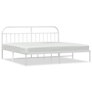 vidaXL Cadre de lit métal sans matelas et tête de lit blanc 200x200 cm