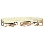 vidaXL Ensemble de canapés d'extérieur 9 pc Blanc et crème