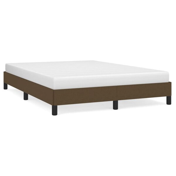 vidaXL Cadre de lit sans matelas marron foncé 140x190 cm tissu