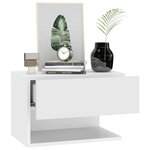 vidaXL Tables de chevet murales 2 Pièces Blanc