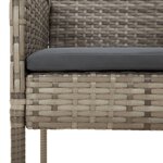 vidaXL Ensemble à manger de jardin 3 Pièces coussins gris résine tressée