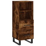 vidaXL Buffet haut Chêne fumé 34 5x34x180 cm Bois d'ingénierie