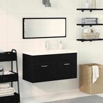 vidaXL Ensemble de meubles de salle de bain 3 Pièces Chêne noir