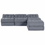 vidaXL Unité de canapé modulaire 4 Pièces Gris Tissu
