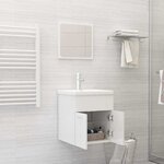 vidaXL Ensemble de meubles de salle de bain Blanc brillant Aggloméré