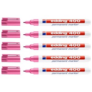 Marqueur Permanent 400 Rose Pointe Fine 1 mm x 5 EDDING
