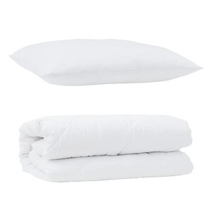vidaXL Duvet avec Oreiller 2 Pièces Blanc 135 x 200 cm Microfibre