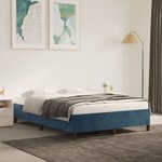 vidaXL Cadre de lit Bleu foncé 140x200 cm Velours