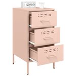 vidaXL Tables de chevet 2 Pièces rose 36x39x68 cm acier