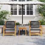 vidaXL Set de Chaises d'Extérieur avec Table - 3 Pièces en Bois d'Acacia Noir