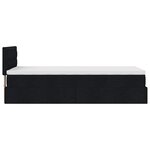 vidaXL Lit ottoman avec matelas noir 90x200 cm tissu