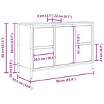 vidaXL Meuble sous-vasque avec tiroirs sonoma gris 90x34 5x60cm