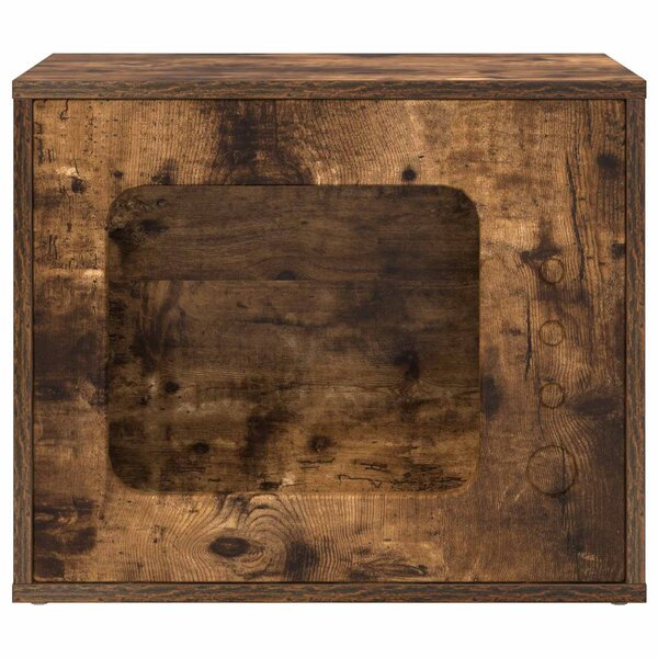 vidaXL Maison pour chat Chêne fumé 51 x 30 x 42 5 cm Bois d'ingénierie
