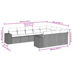 vidaXL Salon de jardin 10 Pièces avec coussins noir résine tressée