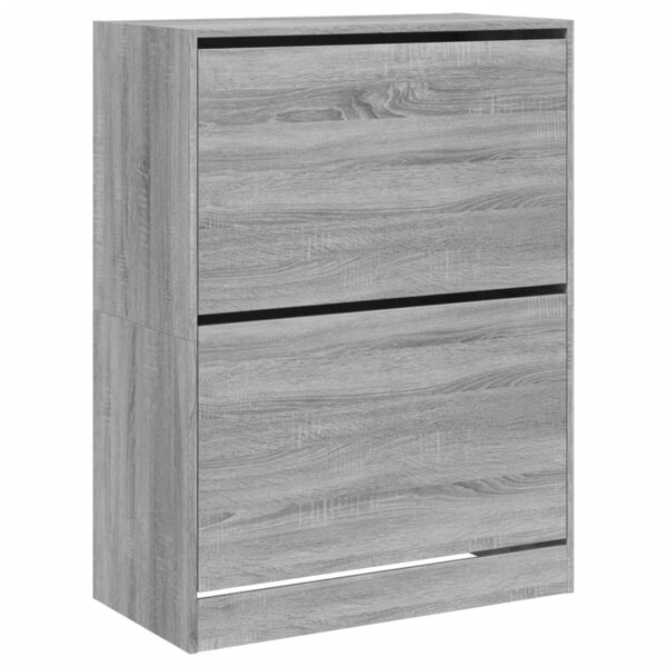 vidaXL Armoire à chaussures 2 tiroirs rabattables sonoma gris