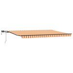 vidaXL Auvent rétractable manuel avec LED jaune et orange 500x350 cm