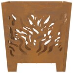 brasero vidaXL Carré 40x40x40 cm en acier oxydé