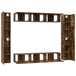 vidaXL Ensemble de meubles TV 10 Pièces Chêne fumé Bois d'ingénierie