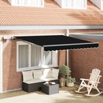 vidaXL Store manuel rétractable avec LED noir 300x250 cm
