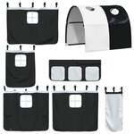 vidaXL Lit superposé sans matelas avec toboggan blanc noir 80x200 cm