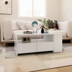 vidaXL Table basse blanc 102x55x42 cm bois d'ingénierie