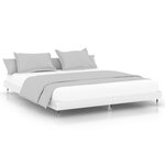 vidaXL Cadre de lit blanc brillant 160x200 cm bois d'ingénierie