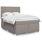 vidaXL Sommier à lattes de lit avec matelas Taupe 140x200 cm Tissu