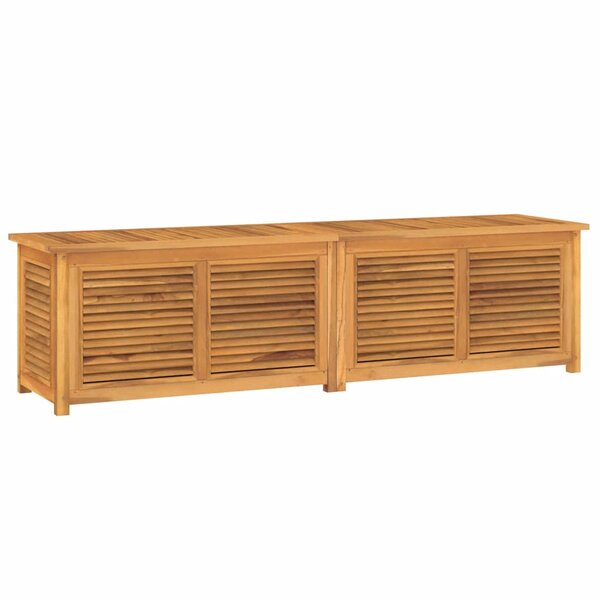 vidaXL Boîte de rangement jardin et sac 200x50x55 cm bois massif teck