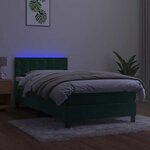 vidaXL Sommier à lattes de lit avec matelas LED Vert foncé 100x200 cm