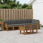 vidaXL Ensemble de canapés d'extérieur 8 pc Naturel et Anthracite